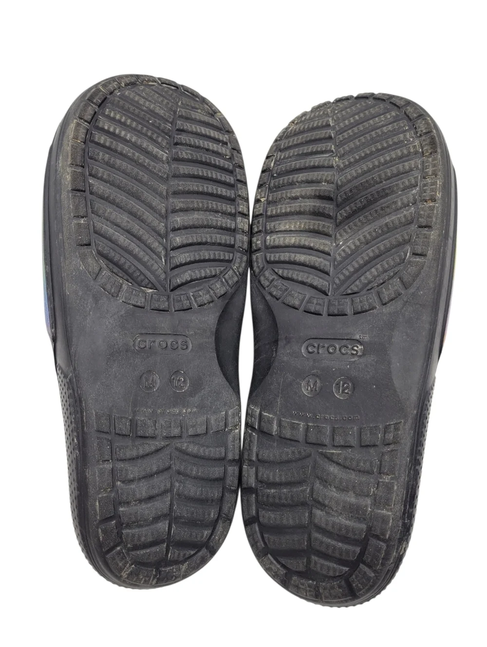 Crocs Classic Sandals Men Size 12 Black Pivoting Heel Strap Ventilation Ports